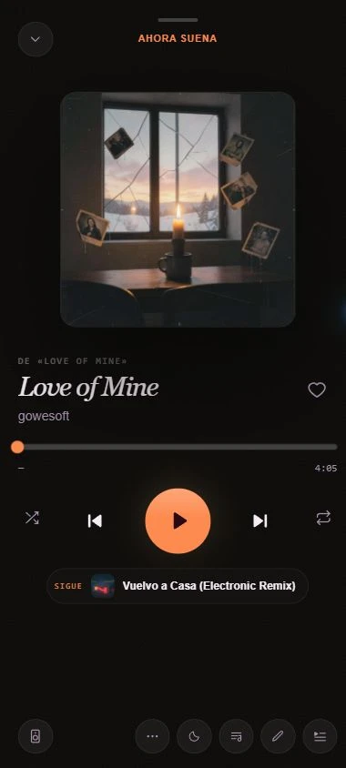 Real capture of the Musify player on Android